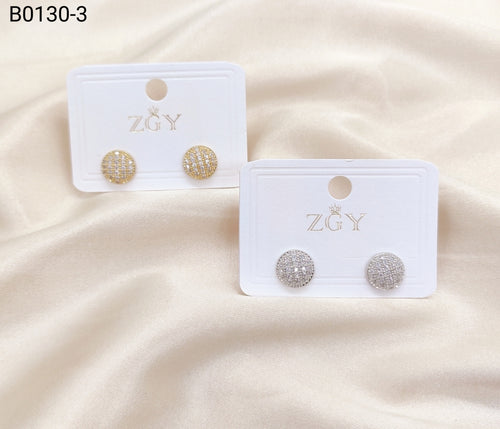 Brincos Folheados Zircônia Masculino 1 dúzia com 12 pçs  (B0130-3)