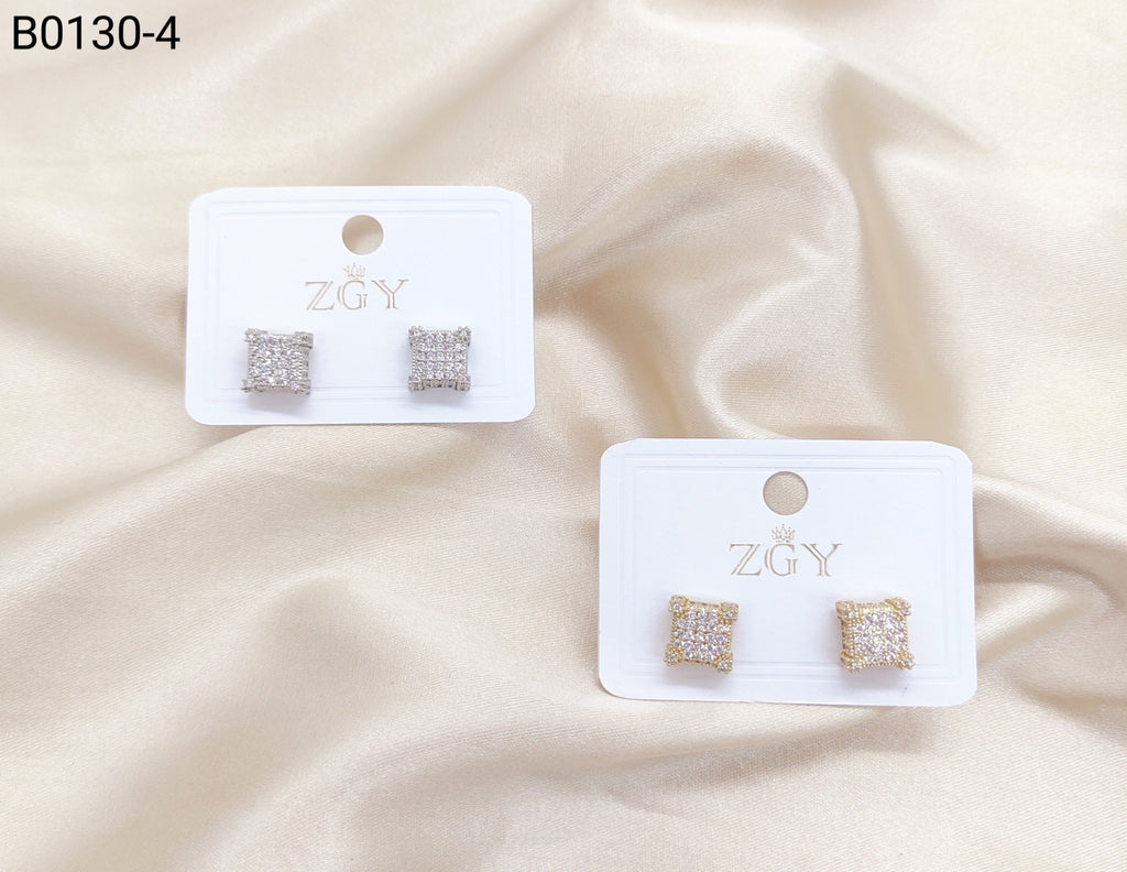 Brincos Folheados Zircônia Masculino 1 dúzia com 12 pçs (B0130-4)