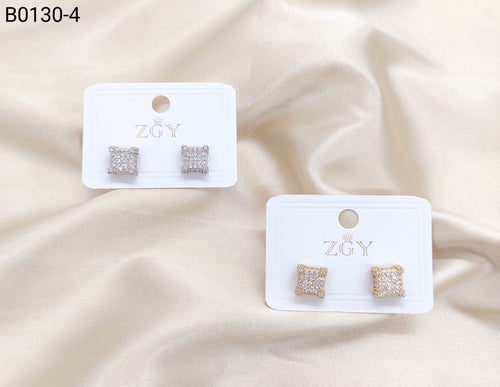 Brincos Folheados Zircônia Masculino 1 dúzia com 12 pçs (B0130-4)