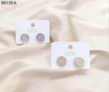 Carregar imagem no visualizador da galeria, Brincos Folheados Zircônia Masculino 1 dúzia com 12 pçs (B0130-6)