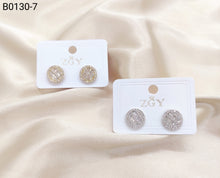 Carregar imagem no visualizador da galeria, Brincos Folheados Zircônia Masculino 1 dúzia com 12 pçs (B0130-7)