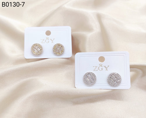 Brincos Folheados Zircônia Masculino 1 dúzia com 12 pçs (B0130-7)