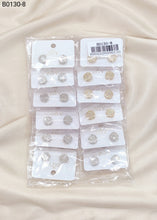 Carregar imagem no visualizador da galeria, Brincos Folheados Zircônia Masculino 1 dúzia com 12 pçs (B0130-8)