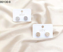 Carregar imagem no visualizador da galeria, Brincos Folheados Zircônia Masculino 1 dúzia com 12 pçs (B0130-8)