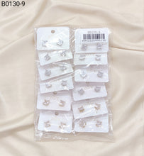 Carregar imagem no visualizador da galeria, Brincos Folheados Zircônia Masculino 1 dúzia com 12 pçs (B0130-9)