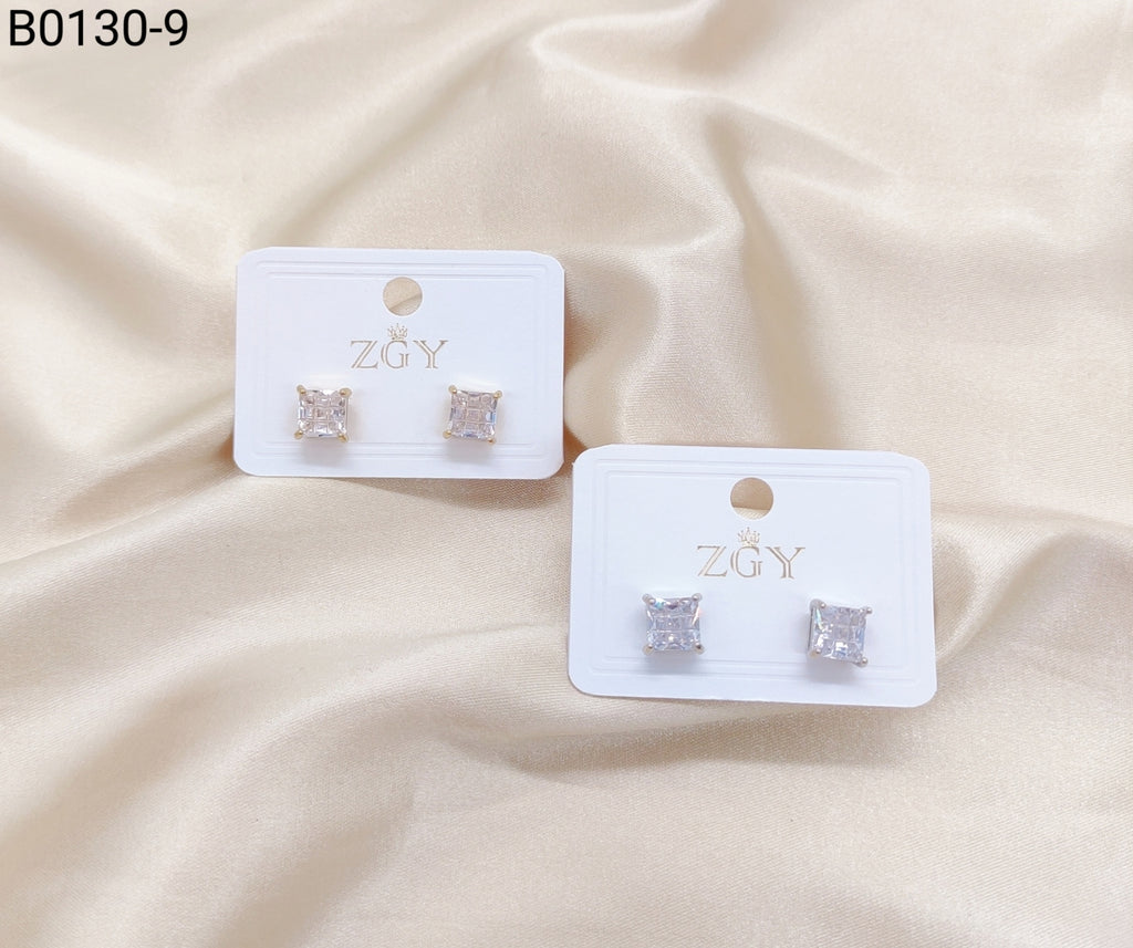 Brincos Folheados Zircônia Masculino 1 dúzia com 12 pçs (B0130-9)