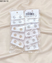 Carregar imagem no visualizador da galeria, Brincos Folheados Zircônia Masculino 1 dúzia com 12 pçs (B0130-10)