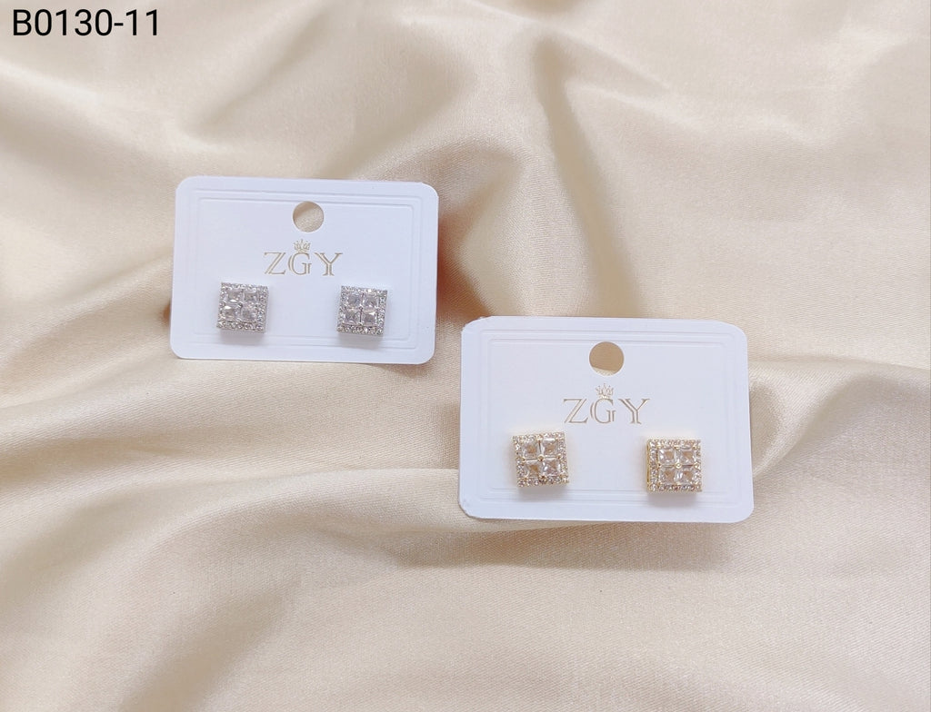 Brincos Folheados Zircônia Masculino 1 dúzia com 12 pçs (B0130-11)