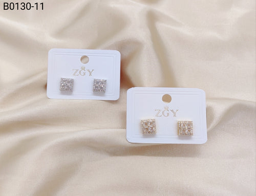 Brincos Folheados Zircônia Masculino 1 dúzia com 12 pçs (B0130-11)