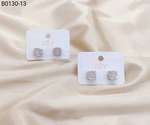 Brincos Folheados Zircônia Masculino 1 dúzia com 12 pçs (B0130-13)