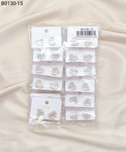 Carregar imagem no visualizador da galeria, Brincos Folheados Zircônia Masculino 1 dúzia com 12 pçs (B0130-15)