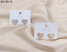 Carregar imagem no visualizador da galeria, Brincos Folheados Zircônia Masculino 1 dúzia com 12 pçs (B0130-15)