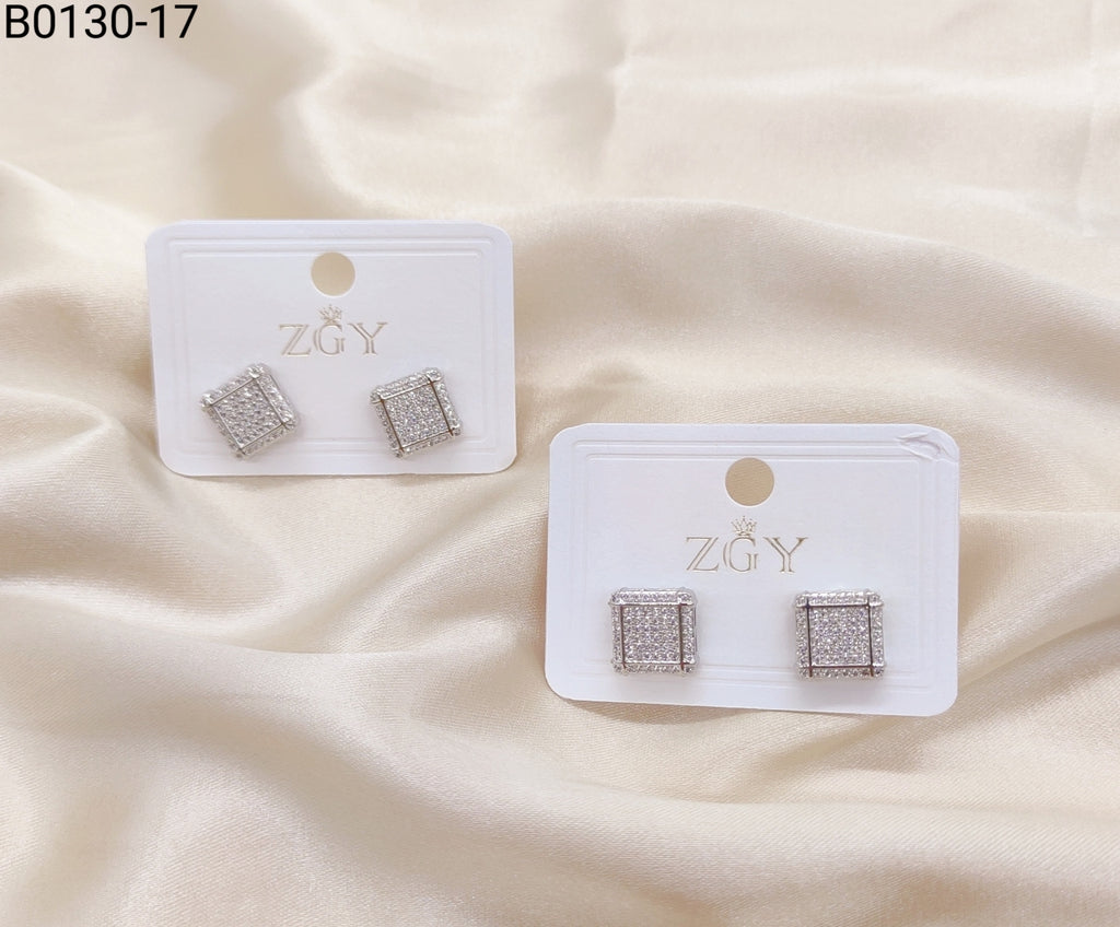 Brincos Folheados Zircônia Masculino 1 dúzia com 12 pçs (B0130-17)