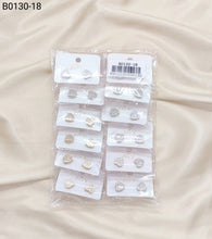 Carregar imagem no visualizador da galeria, Brincos Folheados Zircônia Masculino 1 dúzia com 12 pçs (B0130-18)