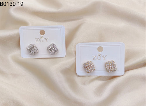 Brincos Folheados Zircônia Masculino 1 dúzia com 12 pçs (B0130-19)