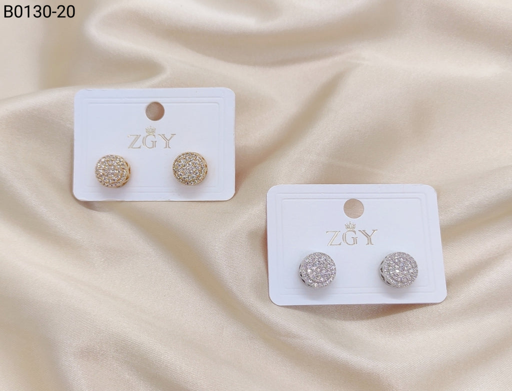 Brincos Folheados Zircônia Masculino 1 dúzia com 12 pçs (B0130-20)