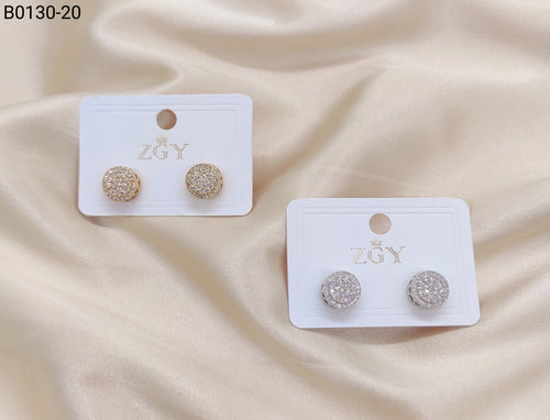 Brincos Folheados Zircônia Masculino 1 dúzia com 12 pçs (B0130-20)