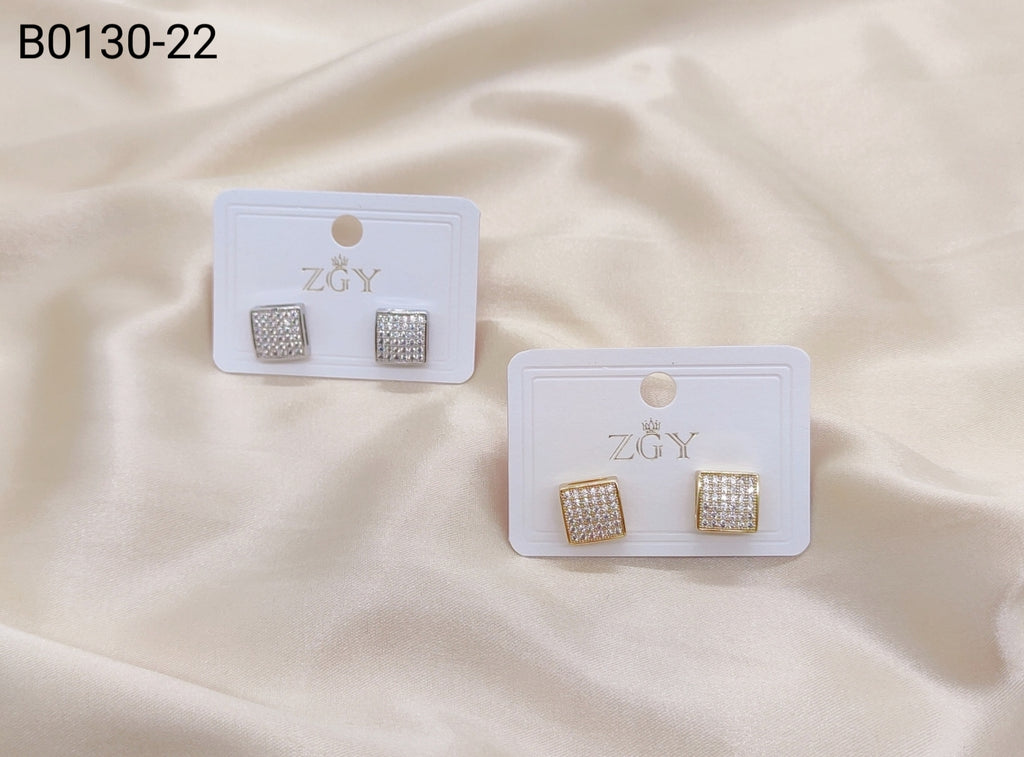 Brincos Folheados Zircônia Masculino  1 dúzia com 12 pçs (B0130-22)