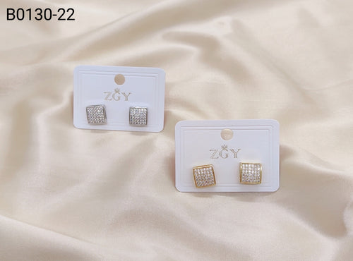 Brincos Folheados Zircônia Masculino  1 dúzia com 12 pçs (B0130-22)