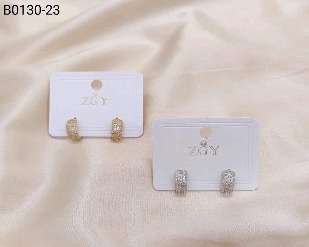 Brincos Folheados Zircônia Masculino 1 dúzia com 12 pçs (B0130-23)