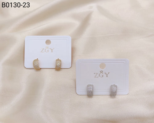 Brincos Folheados Zircônia Masculino 1 dúzia com 12 pçs (B0130-23)