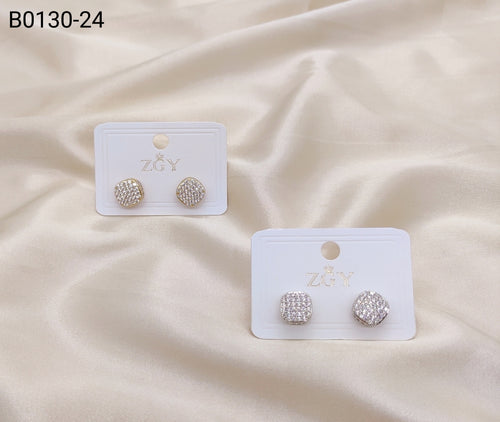 Brincos Folheados Zircônia Masculino 1 dúzia com 12 pçs (B0130-24)