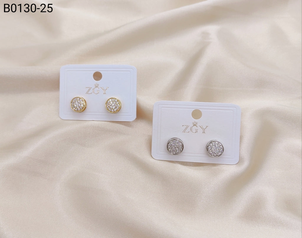 Brincos Folheados Zircônia Masculino 1 dúzia com 12 pçs  (B0130-25)