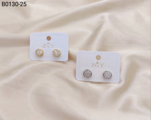 Carregar imagem no visualizador da galeria, Brincos Folheados Zircônia Masculino 1 dúzia com 12 pçs (B0130-26)