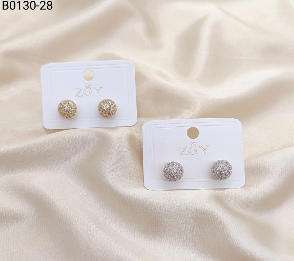 Brincos Folheados Zircônia Masculino 1 dúzia com 12 pçs (B0130-28)