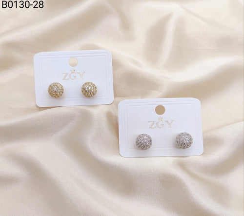 Brincos Folheados Zircônia Masculino 1 dúzia com 12 pçs (B0130-28)