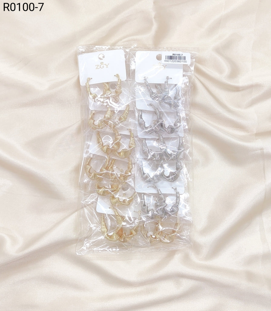 Brincos Folheados 1 dúzia com 12 pçs (R0100-7)