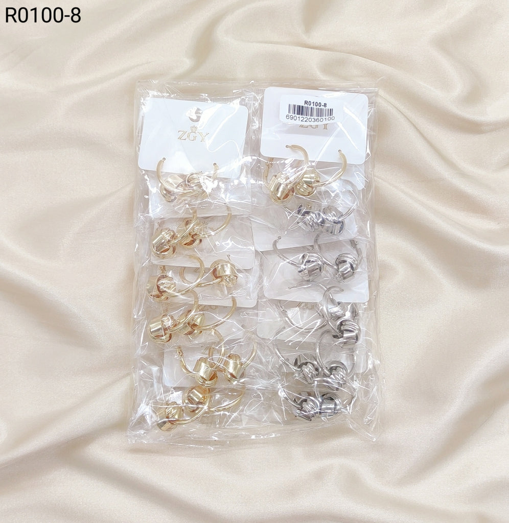 Brincos Folheados 1 dúzia com 12 pçs (R0100-8)