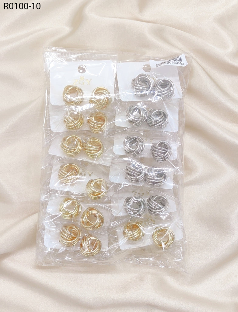 Brincos Folheados 1 dúzia com 12 pçs (R0100-10)