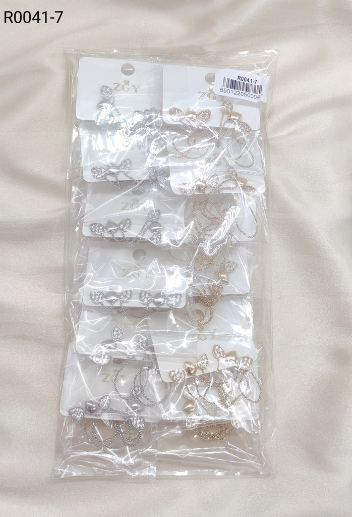 Brincos Folheados com Strass 1 dúzia com 12 pçs (R0041-7)
