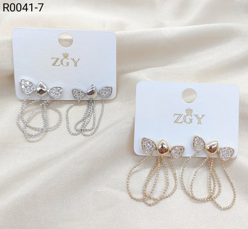 Brincos Folheados com Strass 1 dúzia com 12 pçs (R0041-7)