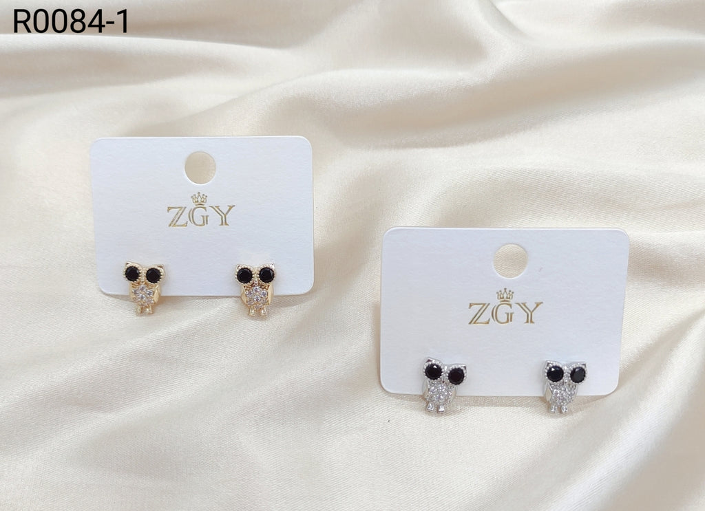 Brincos Folheados de Zircônia 1 dúzia com 12 pçs (R0084-1)