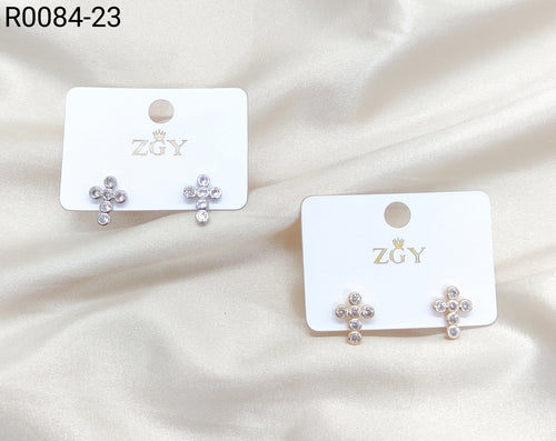 Brincos Folheados de Zircônia 1 dúzia com 12 pçs (R0084-23)