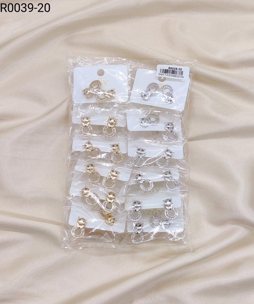 Brincos Folheados 1 dúzia com 12 pçs (R0039-20)