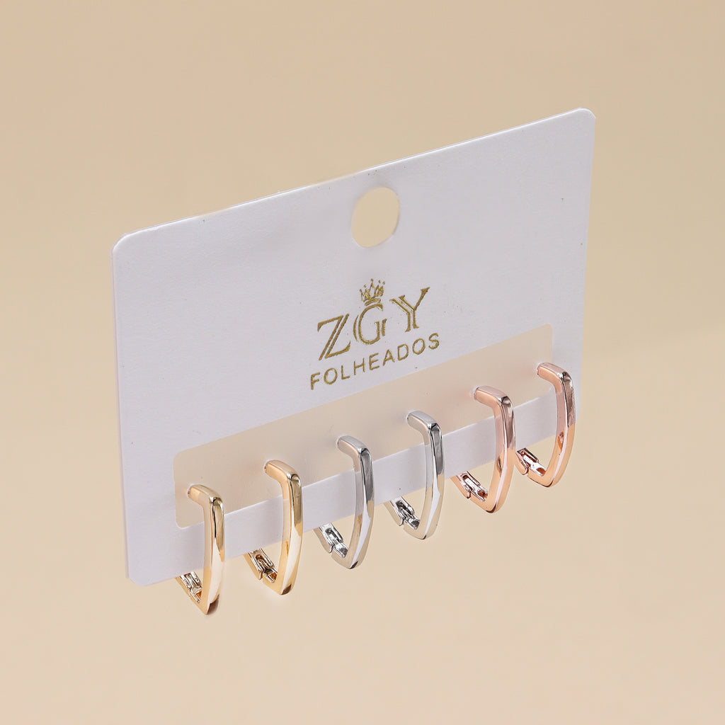 Brincos Folheados Kit 6 1 Dúzia com 12 cartelas . (R0110)