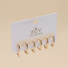 Carregar imagem no visualizador da galeria, Brincos Folheados Kit 6 1 Dúzia com 12 cartelas . (R0110)